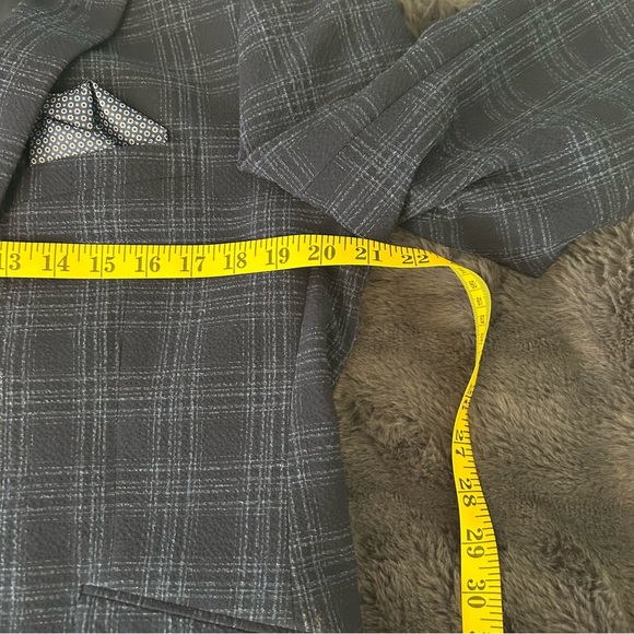 Renoir Men's Navy Plaid Blazer Size 38 Slim - Picture 13 of 15